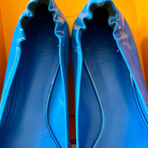 🚫SOLD🚫🍀Tory Burch🍀🥿Miller flats/shoes/ballets/leather/blue/excellent condt - Picture 6 of 10
